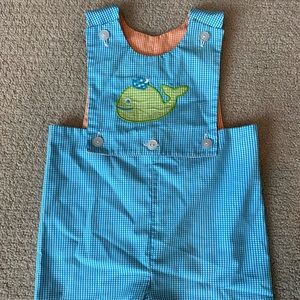 REVERSIBLE Shortall Gingham Blue/Orange 12M